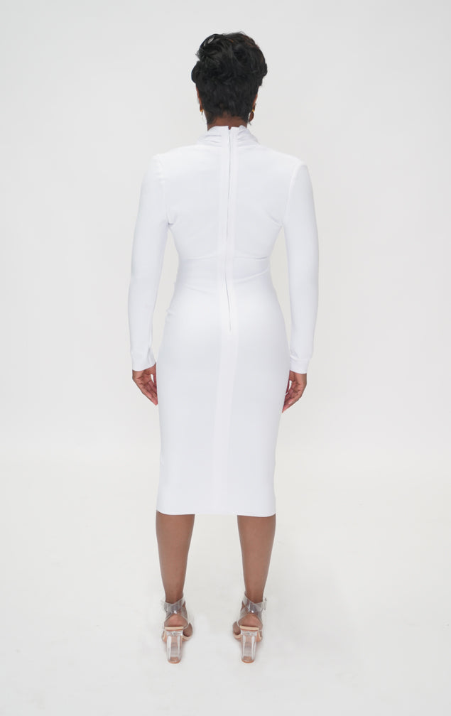 BAD & BOUJEE | Bandage Midi Dress - White