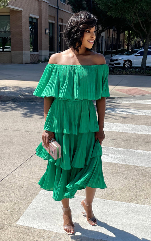 SO FANCY | Tiered Pleated Dress