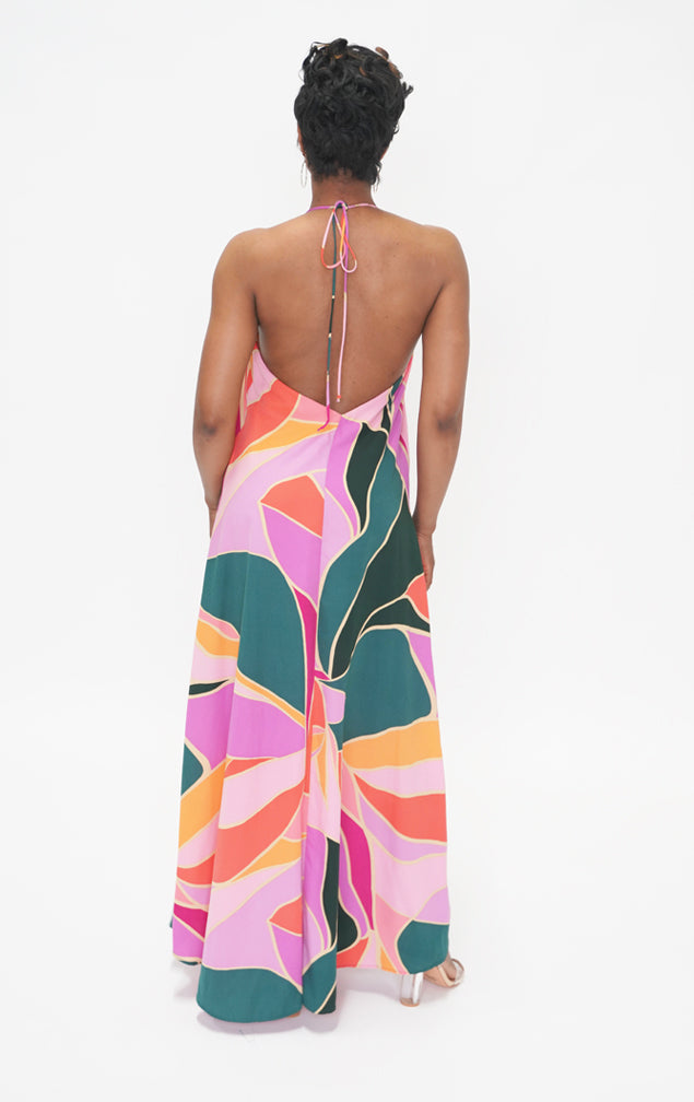 IN LIVING COLOR | Tie Neck Maxi Dress