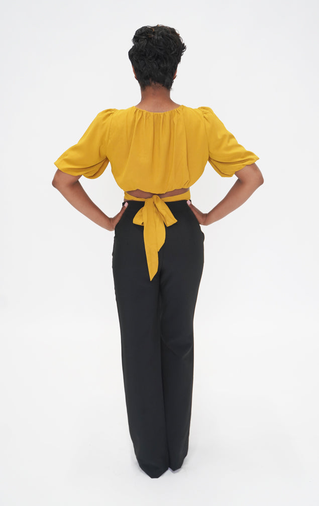 ALWAYS CLASSY | Puff Sleeve Blouse - Mustard