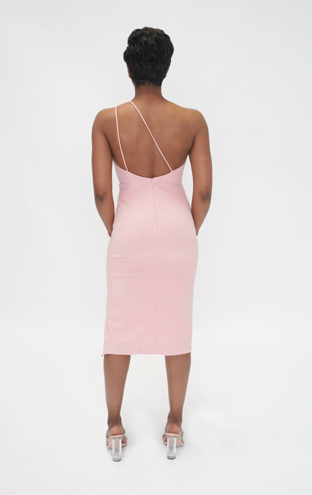 PRETTY IN PINK | Strappy Midi Dress