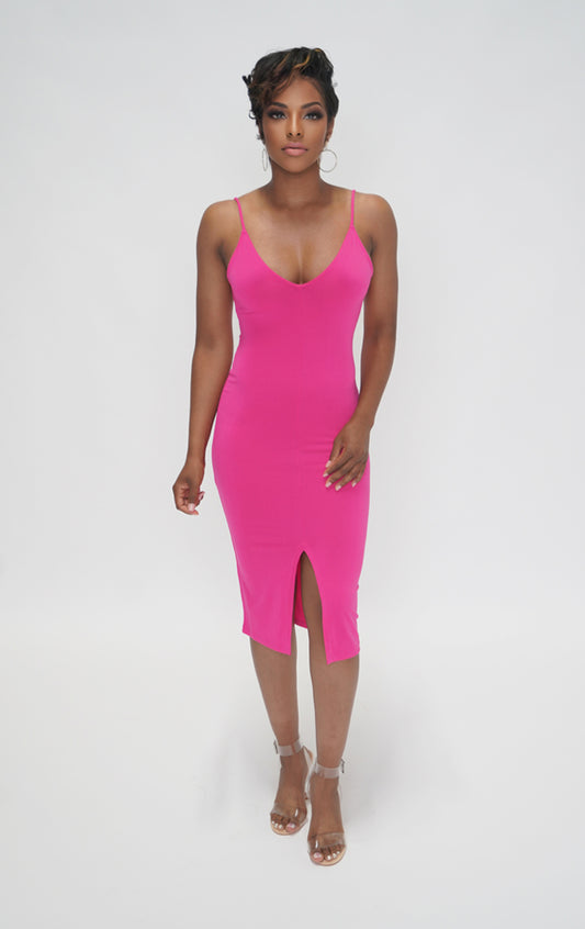 THINK PINK | Midi Dress