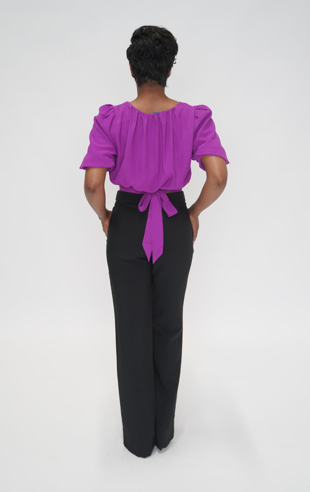 ALWAYS CLASSY | Puff Sleeve Blouse - Magenta