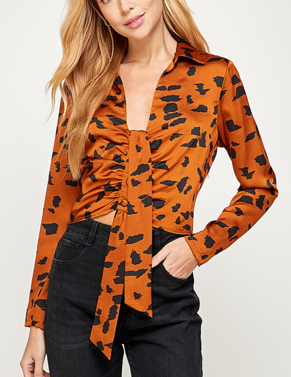 EXCUSE ME MISS | Tie Front Blouse - Sienna