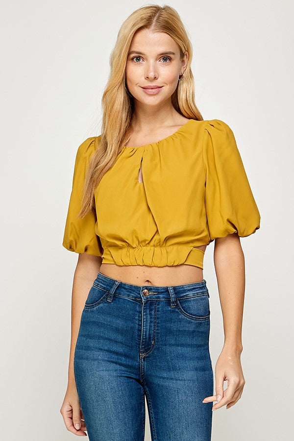 ALWAYS CLASSY | Puff Sleeve Blouse - Mustard